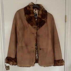Vintage Vericci fur and leather suede jacket